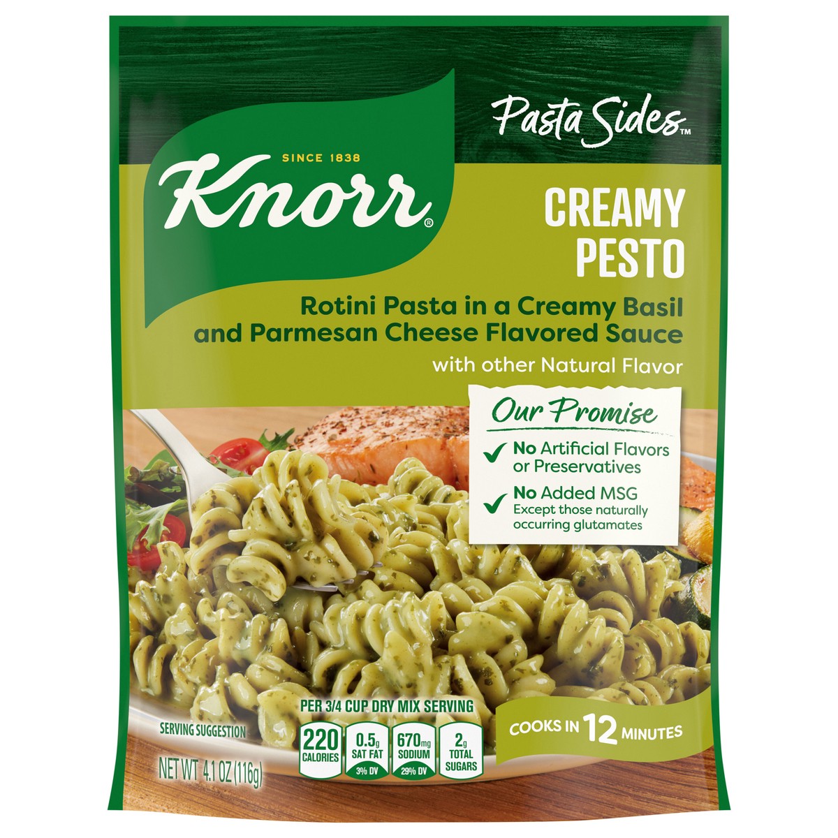 slide 1 of 3, Knorr Pasta Sides Creamy Pesto, 4.1 oz, 4.1 oz