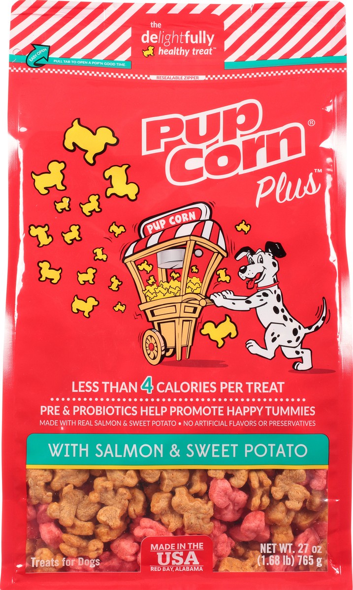 slide 12 of 12, PupCorn Plus Salmon & Sweet Potato Treats for Dogs 27 oz, 27 oz