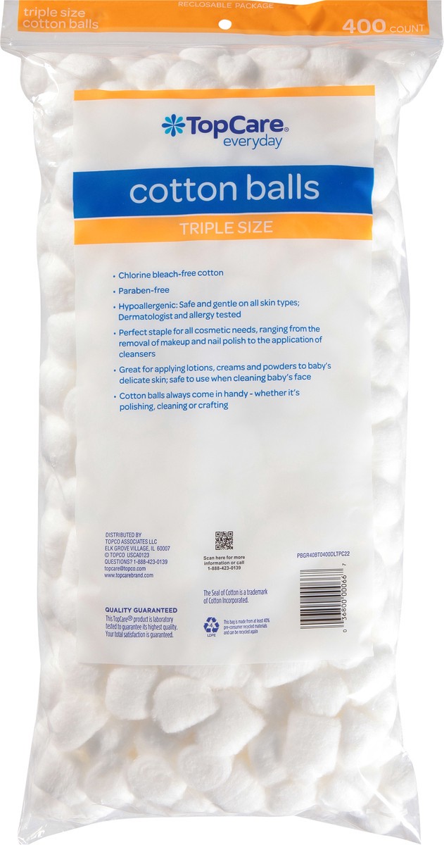slide 10 of 14, TopCare Everyday Cotton Balls Triple Size 400 ea, 400 ct