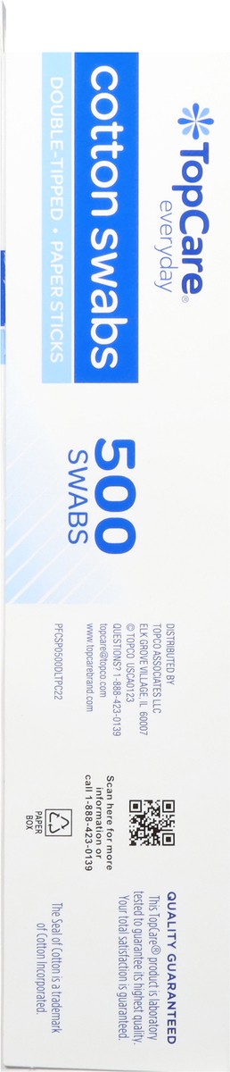 slide 3 of 13, TopCare Everyday Paper Sticks Double-Tipped Cotton Swabs 500 ea, 500 ct