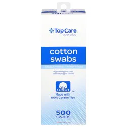 TopCare Everyday Paper Sticks Double-Tipped Cotton Swabs 500 ea