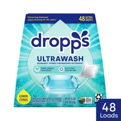 Dropps Ultrawash Dishwasher Pods, Lemon Citrus