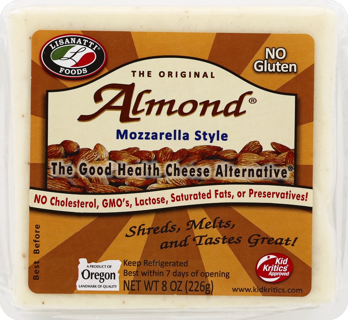 slide 3 of 5, Lisanatti Foods Almond Mozzarella Style Cheese Alternative, 8 oz