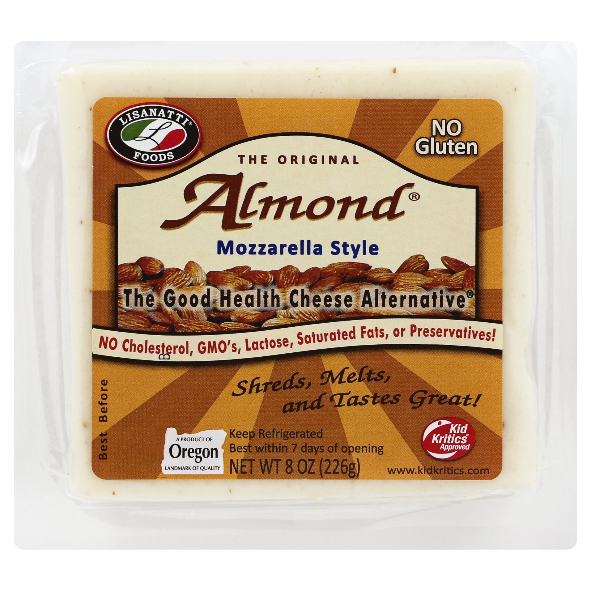 slide 1 of 5, Lisanatti Foods Almond Mozzarella Style Cheese Alternative, 8 oz