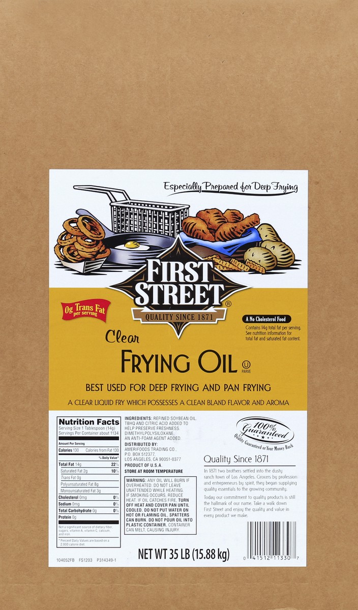 slide 4 of 6, First Street Clear Frying Oil - 35 lb, 35 lb