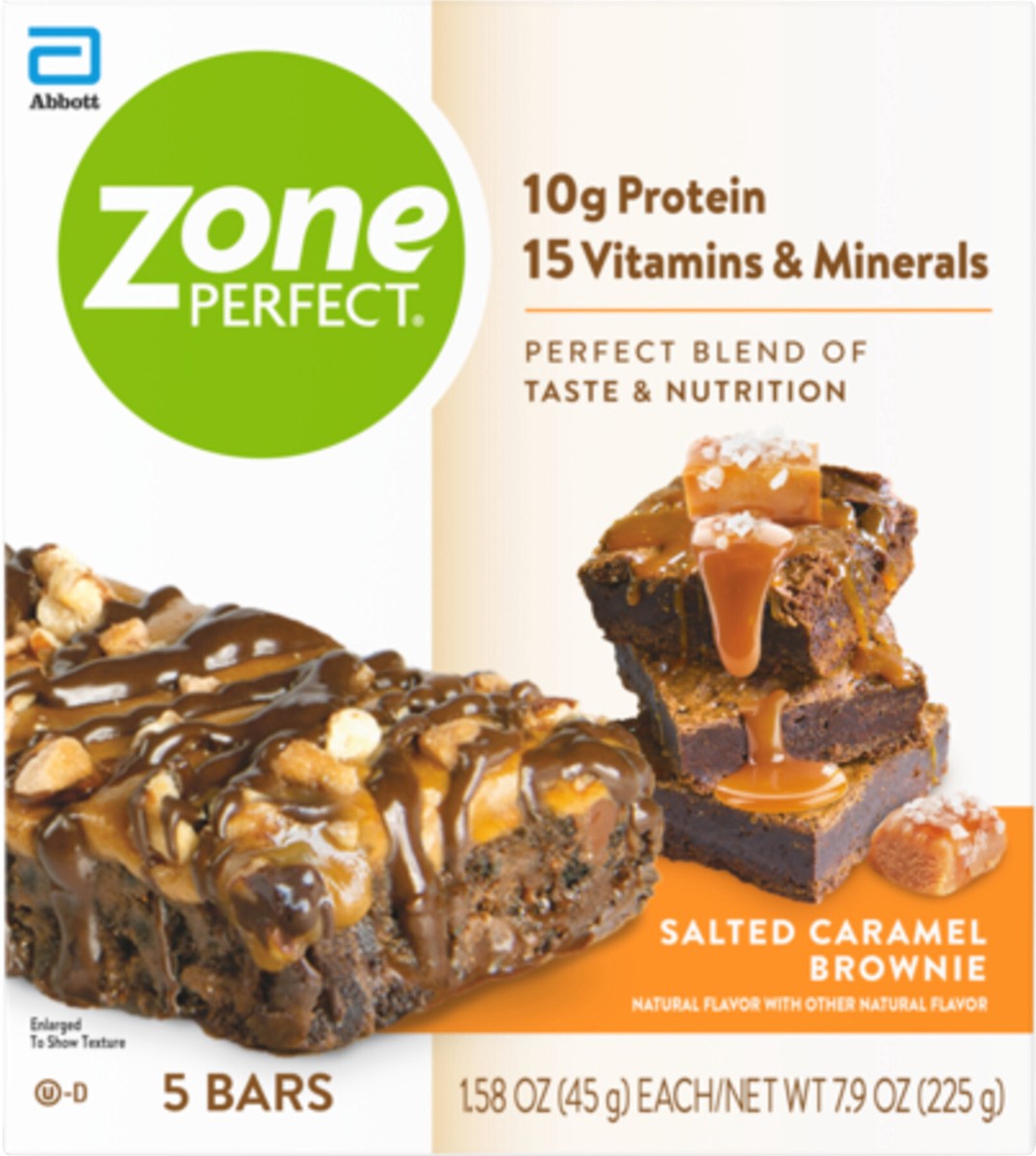 slide 2 of 10, Zone Perfect Salted Caramel Brownie Bars 5 - 1.58 oz Bars, 5 ct