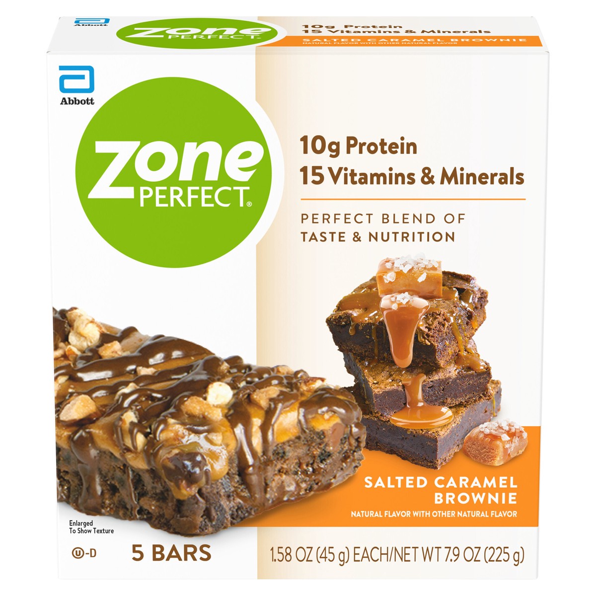 slide 4 of 10, Zone Perfect Salted Caramel Brownie Bars 5 - 1.58 oz Bars, 5 ct