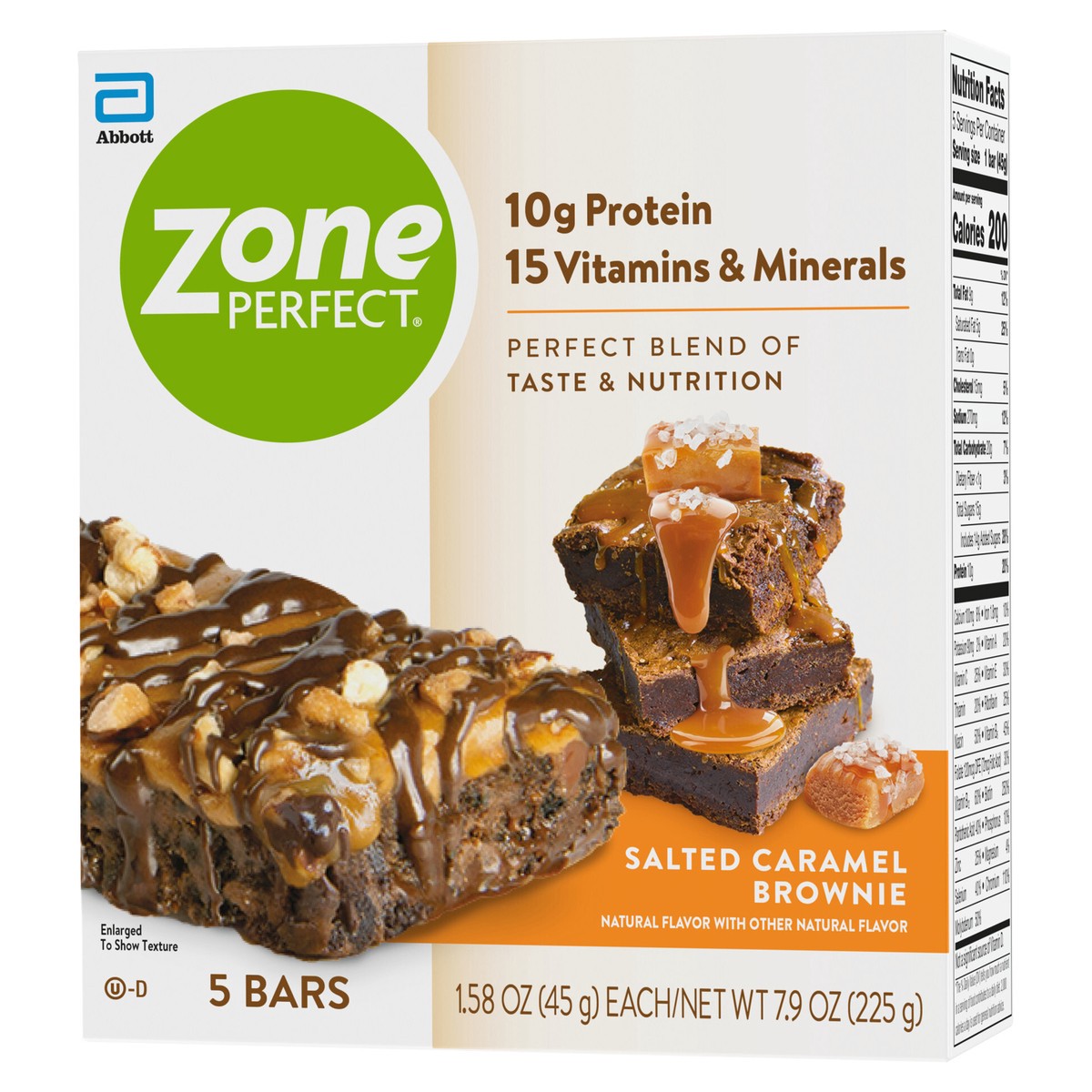 slide 9 of 10, Zone Perfect Salted Caramel Brownie Bars 5 - 1.58 oz Bars, 5 ct