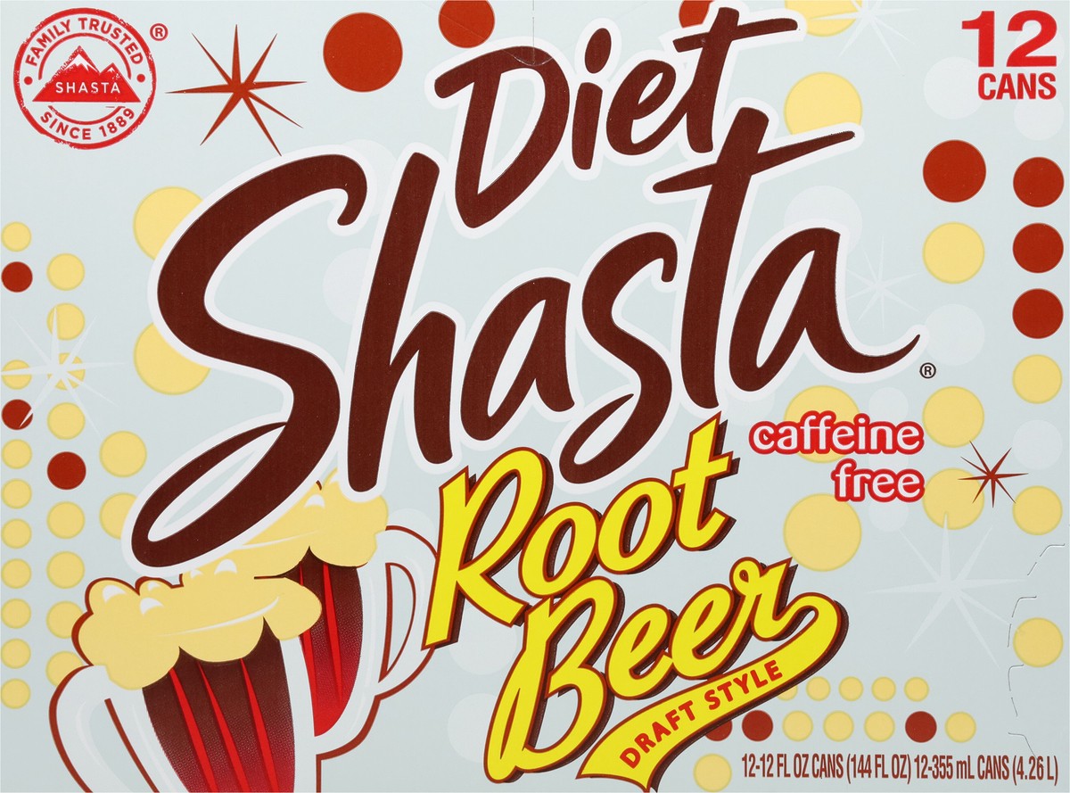 slide 9 of 9, Shasta Caffeine Free Diet Draft Style Root Beer 12 - 12 fl oz Cans, 12 ct