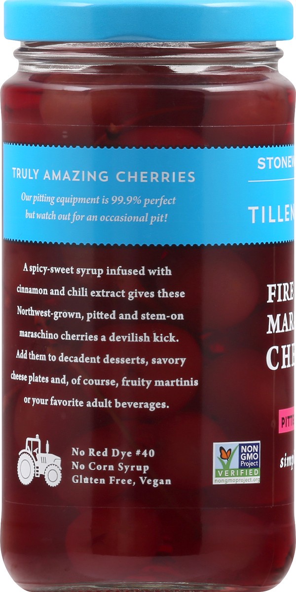 slide 9 of 13, Tillen Farms Pitted & Stem-On Fire & Spiced Cherries 13.5 oz, 13.5 oz