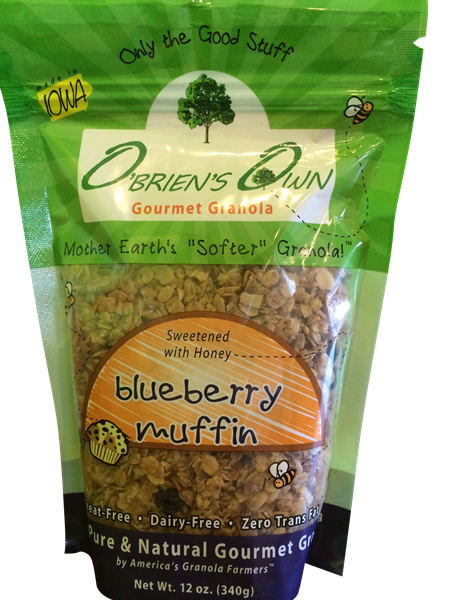 slide 1 of 1, O'Briens Own Granola O'Brien's Own Gourmet Blueberry Muffin Granola, 12 oz