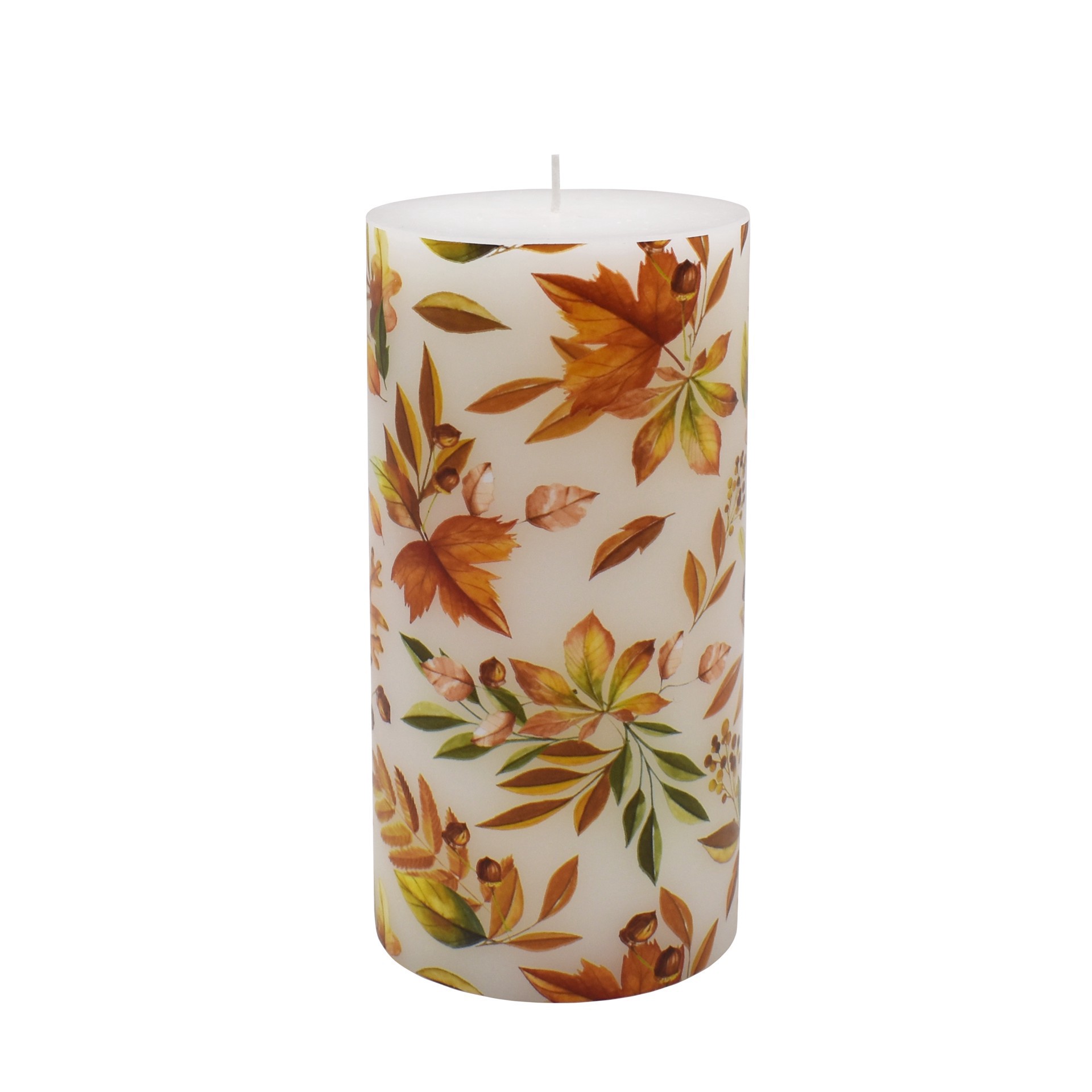 slide 2 of 3, 3" X 6" Maple Leaf Decal Pillar Candle By Ashland, 3 in x 6 in