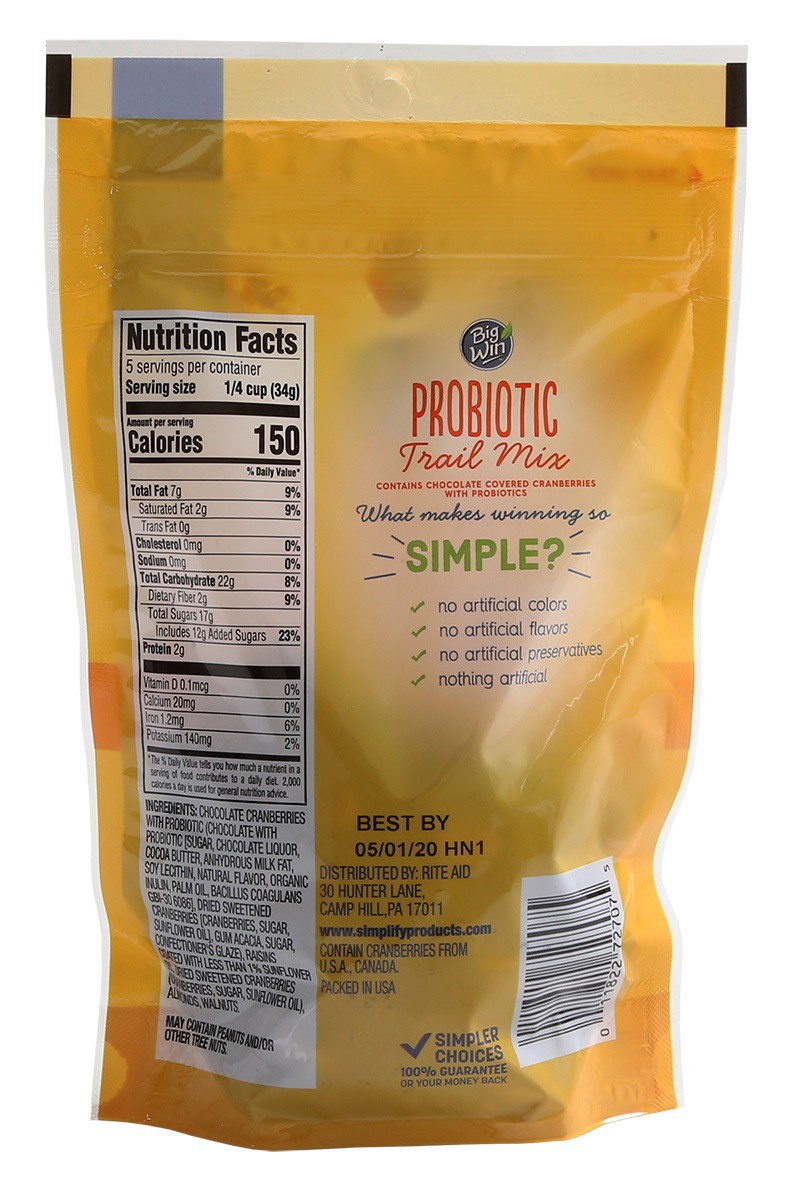 slide 2 of 2, Big Win Probiotic Trail Mix, 6 oz