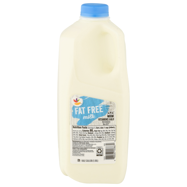 slide 1 of 1, Giant Fat Free Skim Milk, 1/2 gal