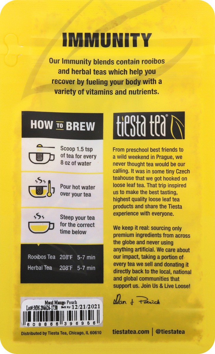 slide 9 of 9, Tiesta Tea Immunity Loose Leaf Maui Mango Herbal Tea 2.2 oz, 2.2 oz