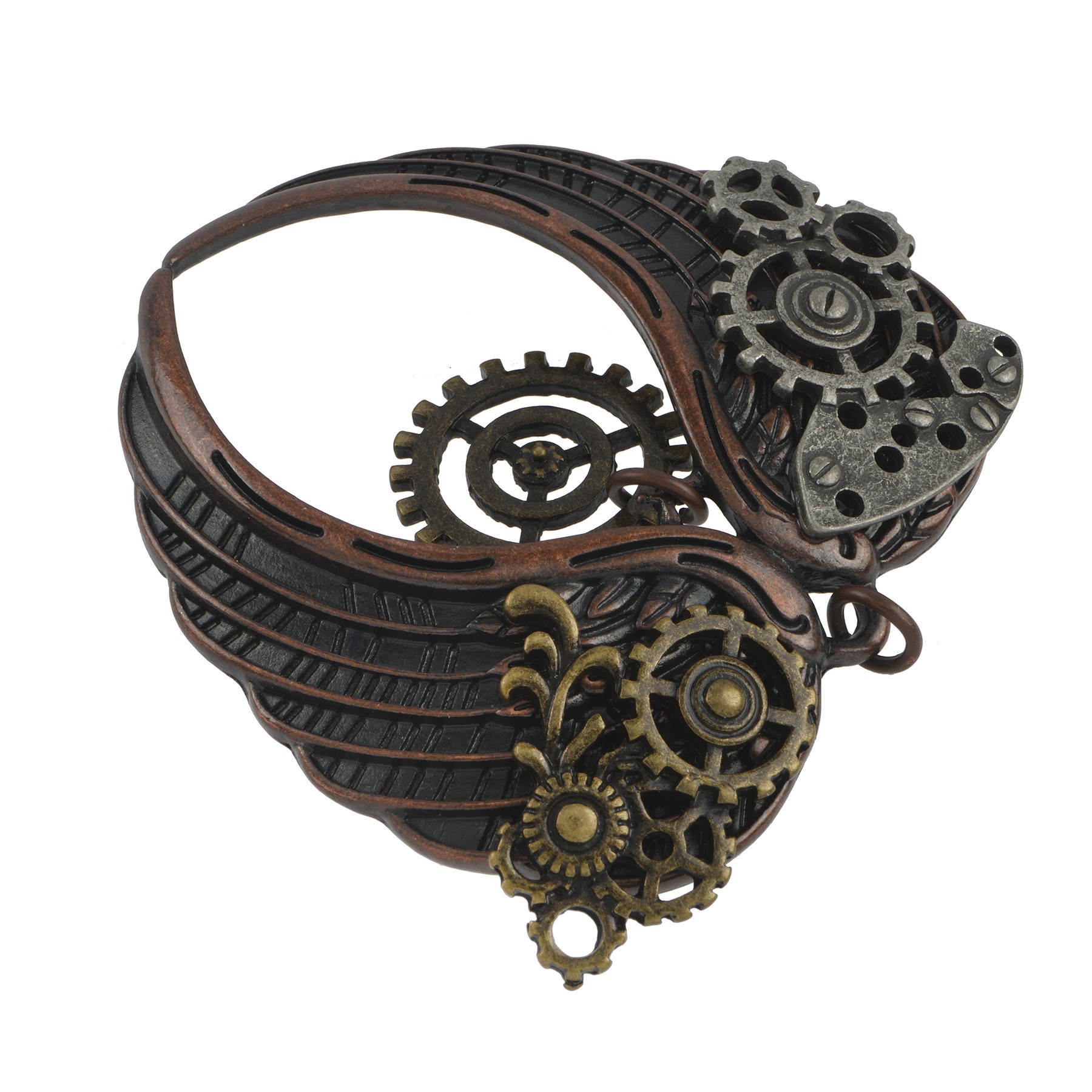 slide 2 of 2, Found Objects Large Wings Charm By Bead Landing, 51mm x 48mm