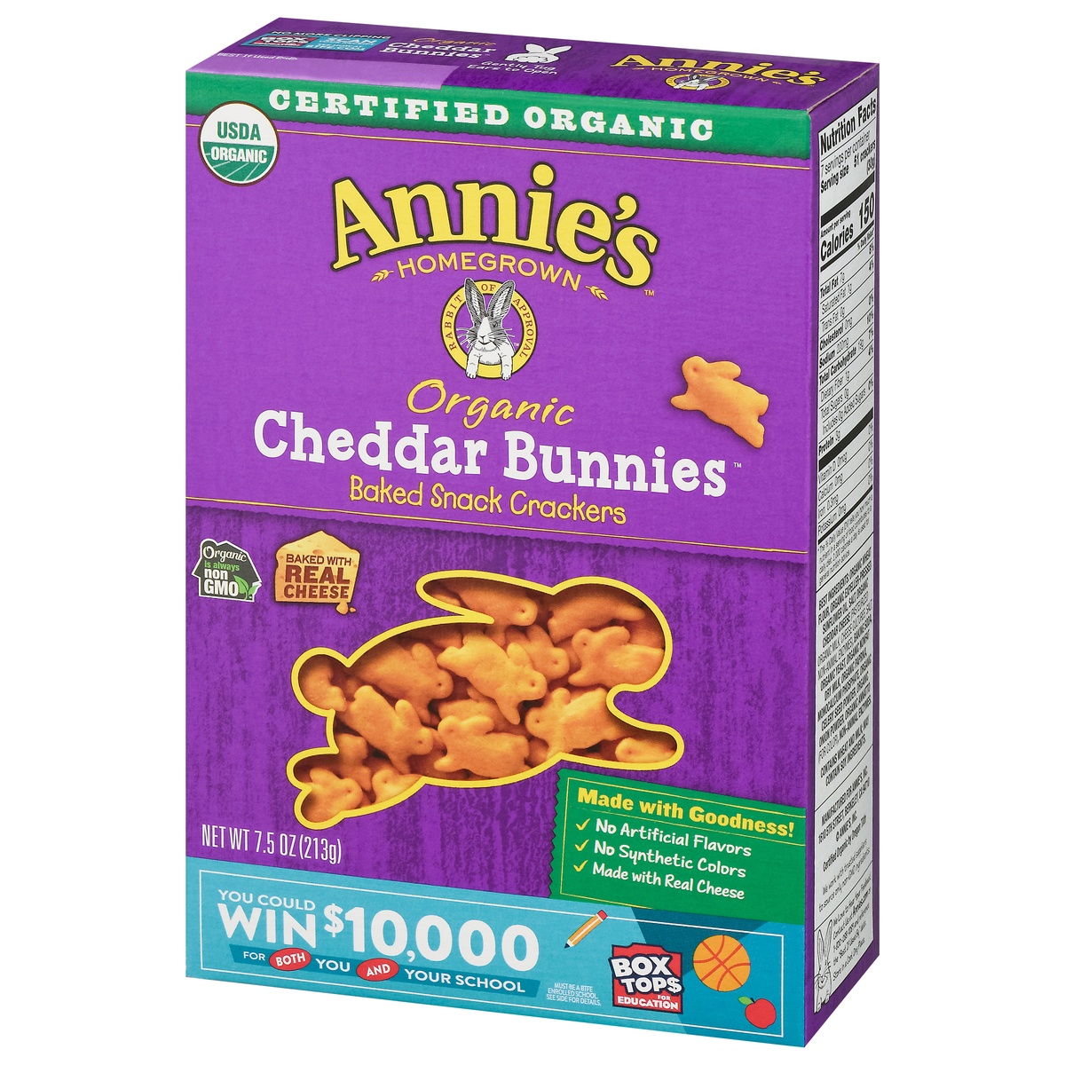 slide 2 of 10, Annie's Organic Cheddar Bunnies Baked Snack Crackers, 7.5 oz, 7.5 oz