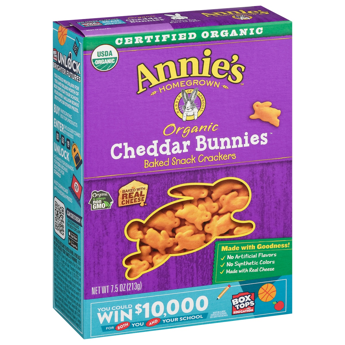 slide 10 of 10, Annie's Organic Cheddar Bunnies Baked Snack Crackers, 7.5 oz, 7.5 oz