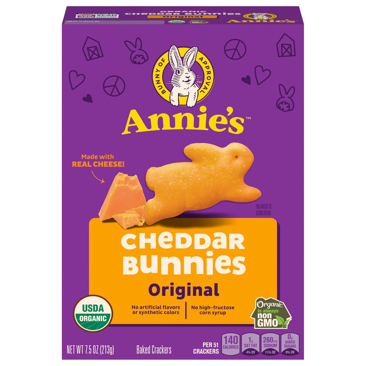 slide 1 of 98, Annie's Organic Cheddar Bunnies Baked Snack Crackers, Original, 7.5 oz, 7.5 oz