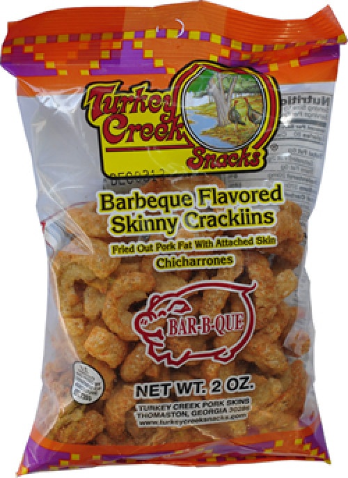 slide 1 of 1, Turkey Creek Snacks Barbeque Flavored Skinny Cracklins, 20 oz