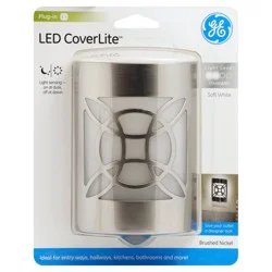GE Brushed Nickel LED CoverLite Night Light