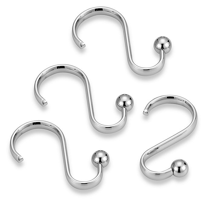 slide 1 of 1, iDesign Chrome Axis Shower Curtain Hooks, 12 ct