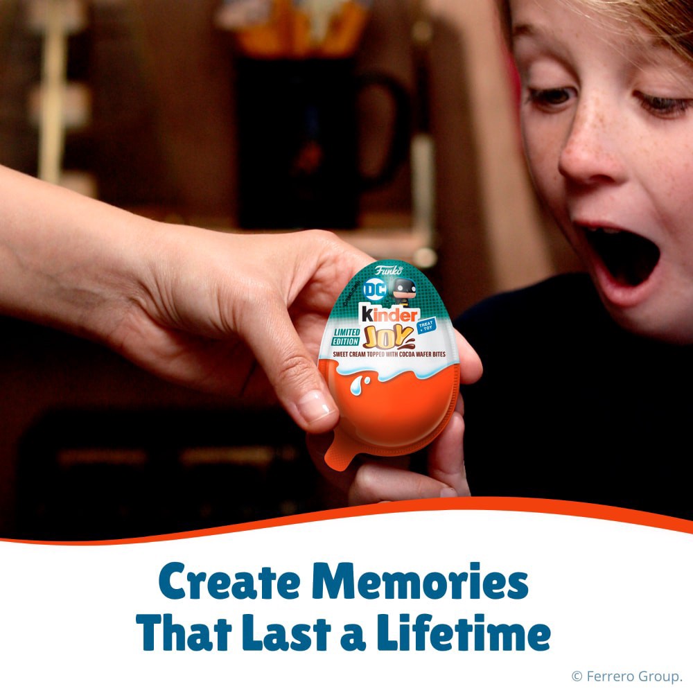 slide 2 of 5, Kinder Joy Sweet Cream Topped With Cocoa Wafer Bites, 0.7 oz