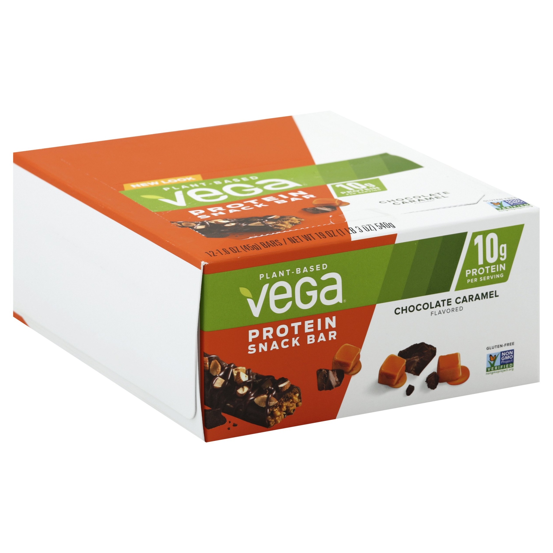 slide 1 of 1, Vega Chocolate Caramel Protein Snack Bar, 12 ct; 1.6 oz