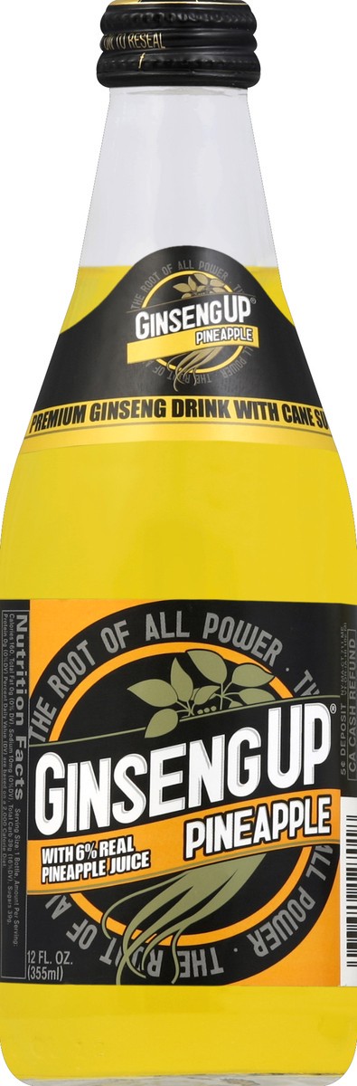 slide 4 of 4, Ginseng Up Ginseng Drink, Pineapple - 12 oz, 12 oz