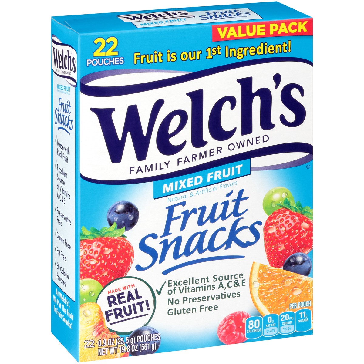 slide 2 of 9, Welch's Fruit Snacks, Mixed Fruit, 0.9 Ounces, 22 Pouches, 19.8 oz