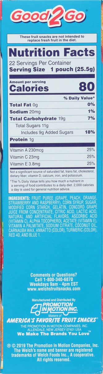 slide 8 of 9, Welch's Fruit Snacks, Mixed Fruit, 0.9 Ounces, 22 Pouches, 19.8 oz
