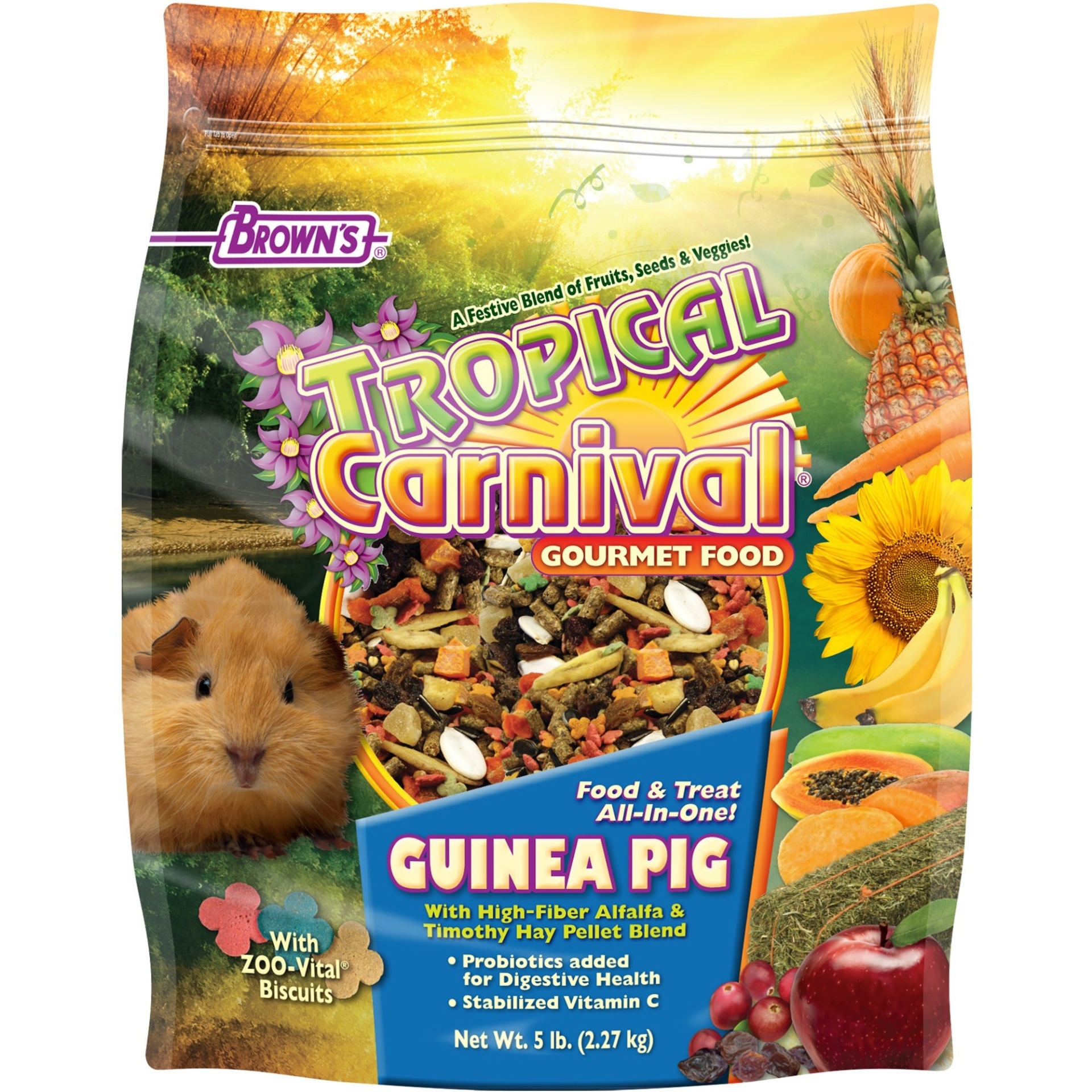 slide 1 of 1, Brown's Tropical Carnival Guinea Pig Food, 5 lb