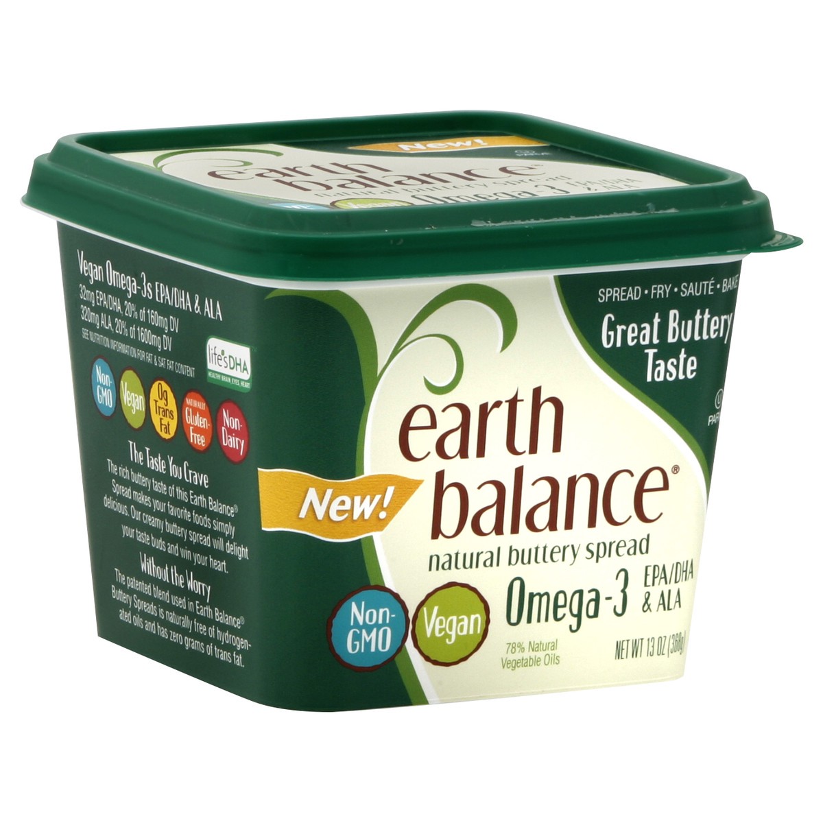slide 3 of 5, Earth Balance Omega-3 Buttery Spread, 13 oz., 13 oz