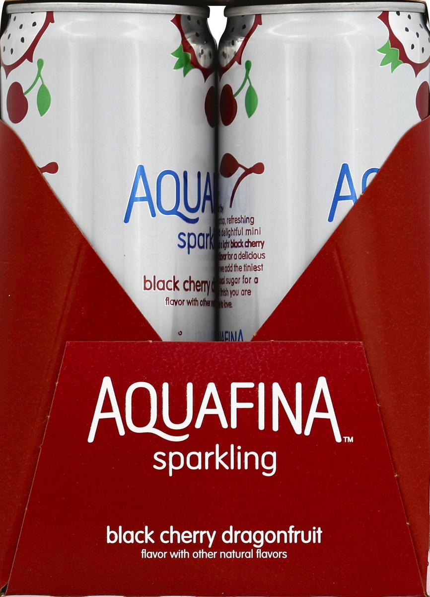 slide 2 of 6, Aquafina Sparkling Black Cherry Dragon Fruit Water (4 - 12 Fluid Ounce) 48 Fluid Ounce 4 Pack Aluminum Can, 48 oz