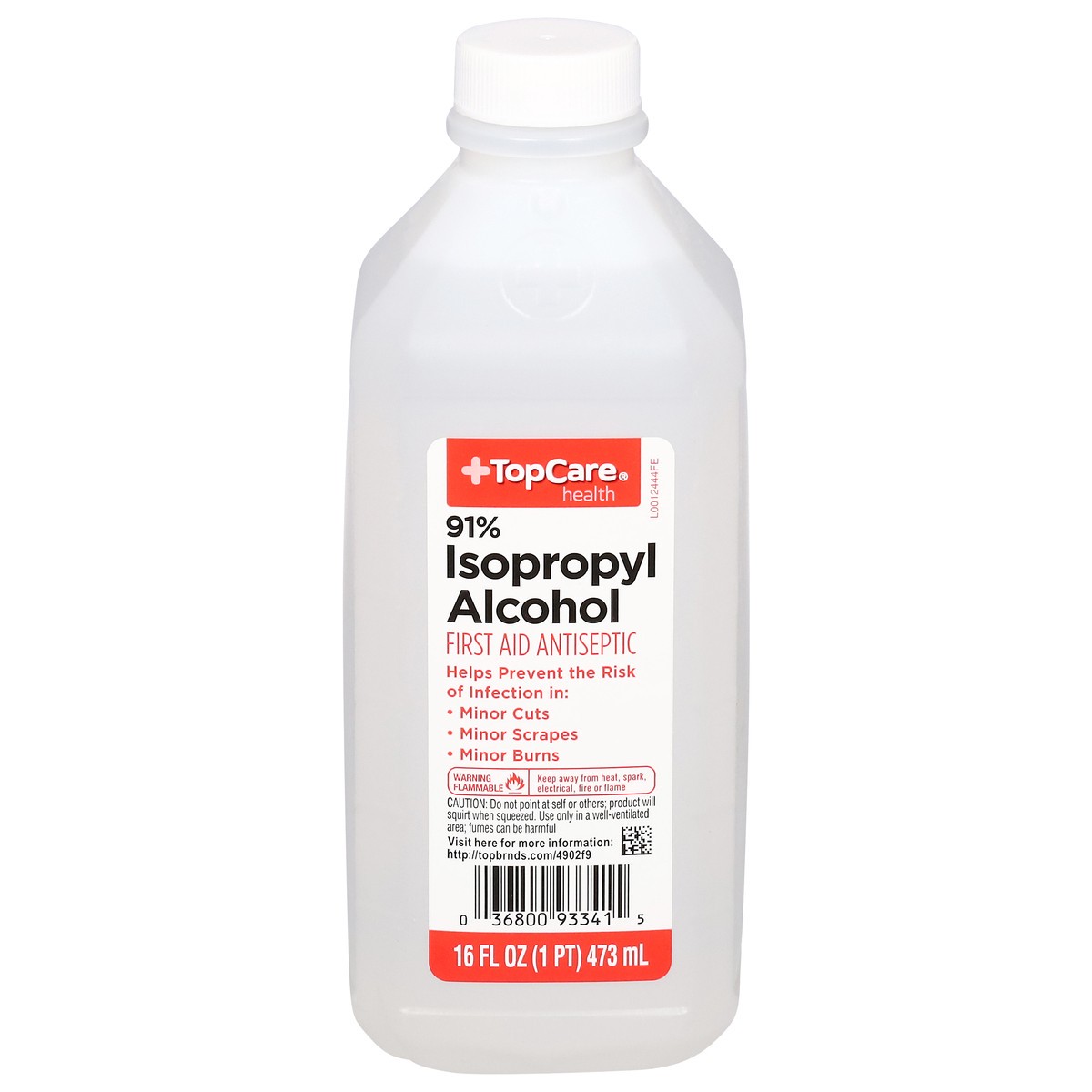 slide 1 of 9, TopCare Health 91% Isopropyl Alcohol First Aid Antiseptic 16 fl oz, 16 fl oz
