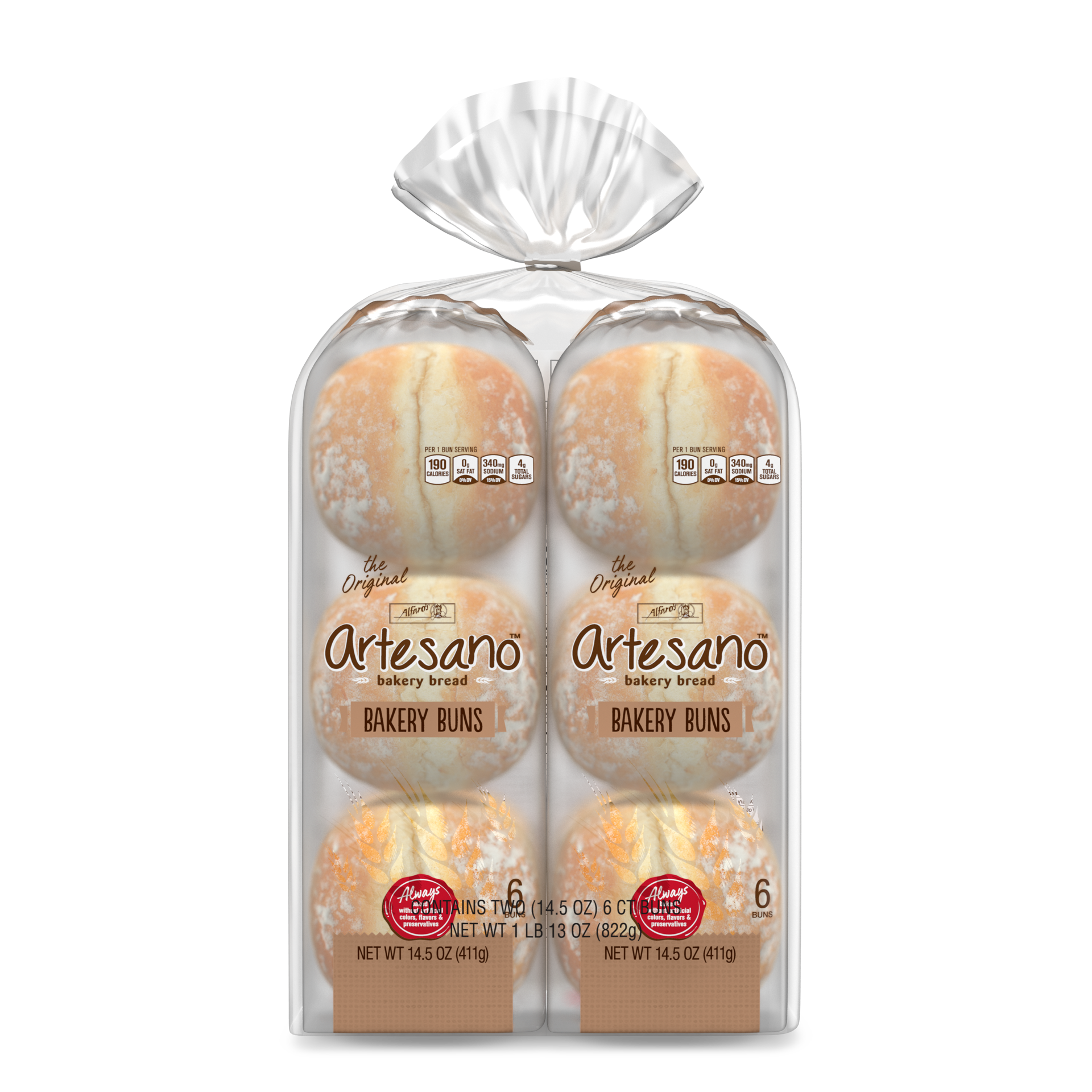 slide 1 of 5, Alfaro's Artesano Bakery Buns, 12 count, 29 oz, 12 ct