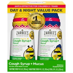Zarbee''s Children''s Cough Syrup + Mucus Day & Night Pack, 2 x 4 fl. oz
