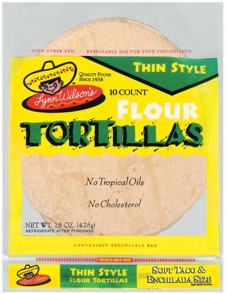 slide 1 of 8, Lynn Wilson's Thin Flour Tortillas, 15 oz