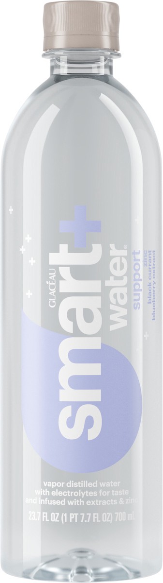 slide 2 of 7, smartwater Zinc Black Currant Blueberry Bottle- 23.7 fl oz, 700 ml