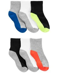 Carter's Kid 6-Pack Active Socks, Multi, Size 8-14