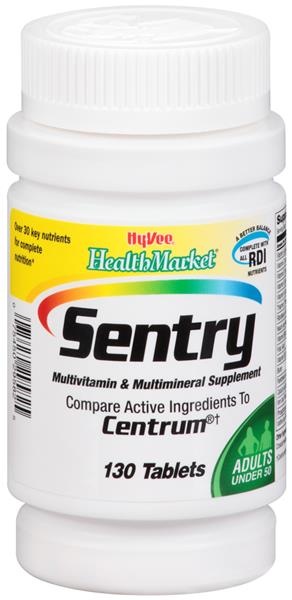 slide 1 of 1, Hy-Vee HealthMarket Sentry Multivitamin Supplement Tablets, 130 ct