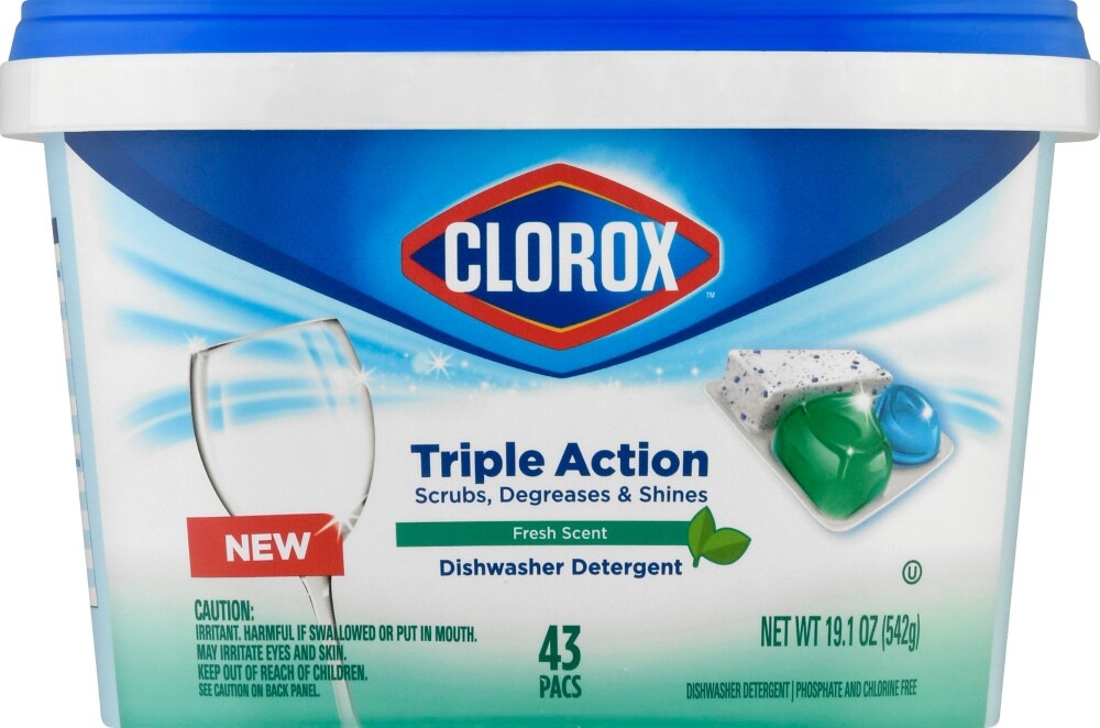 slide 1 of 1, Clorox D/Washer Trpl Action Pak, 43 ct