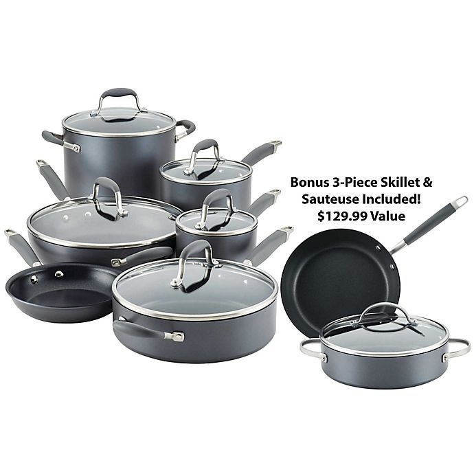 slide 1 of 1, Anolon Advanced Home Hard-Anodized Nonstick Cookware Set - Moonstone, 11 ct