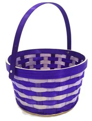 HH 8.5 in Two Tone Bamboo Basket - Purple