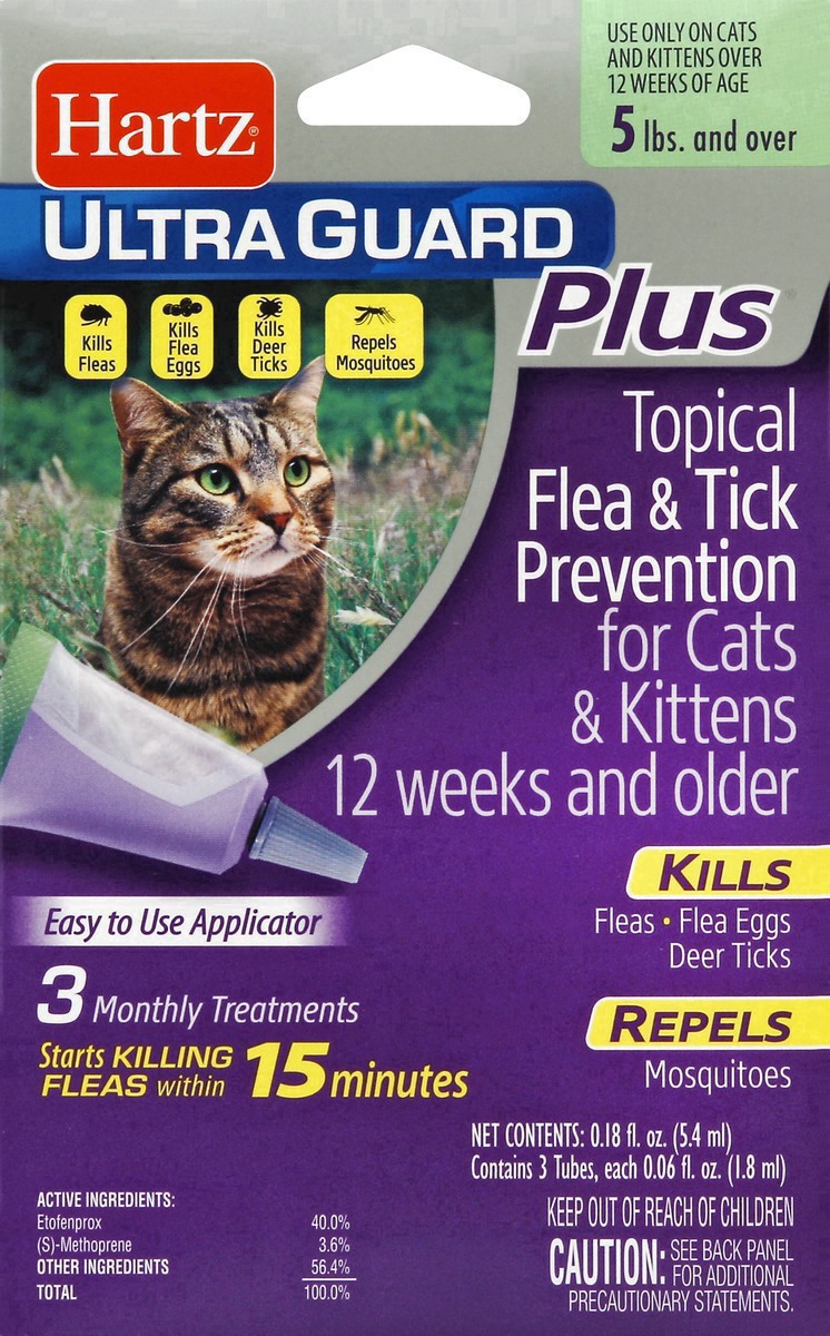 slide 9 of 14, Hartz 5 Lbs Or More Flea/Tick Cat Drops, 1 ct