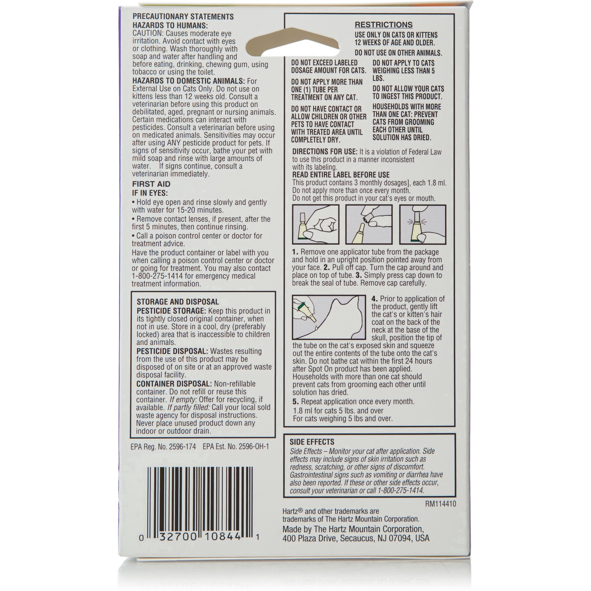 slide 11 of 14, Hartz 5 Lbs Or More Flea/Tick Cat Drops, 1 ct