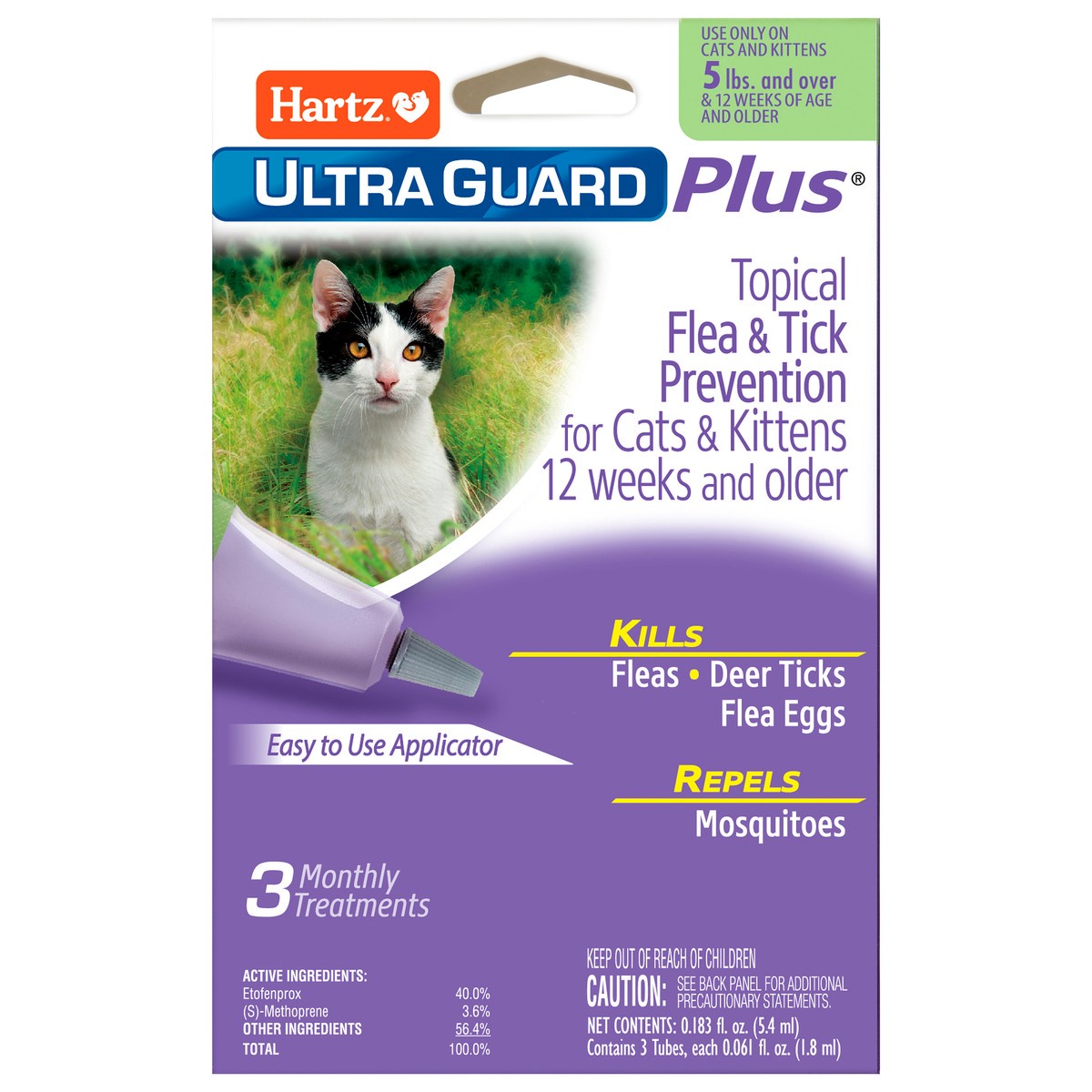 slide 1 of 14, Hartz 5 Lbs Or More Flea/Tick Cat Drops, 1 ct