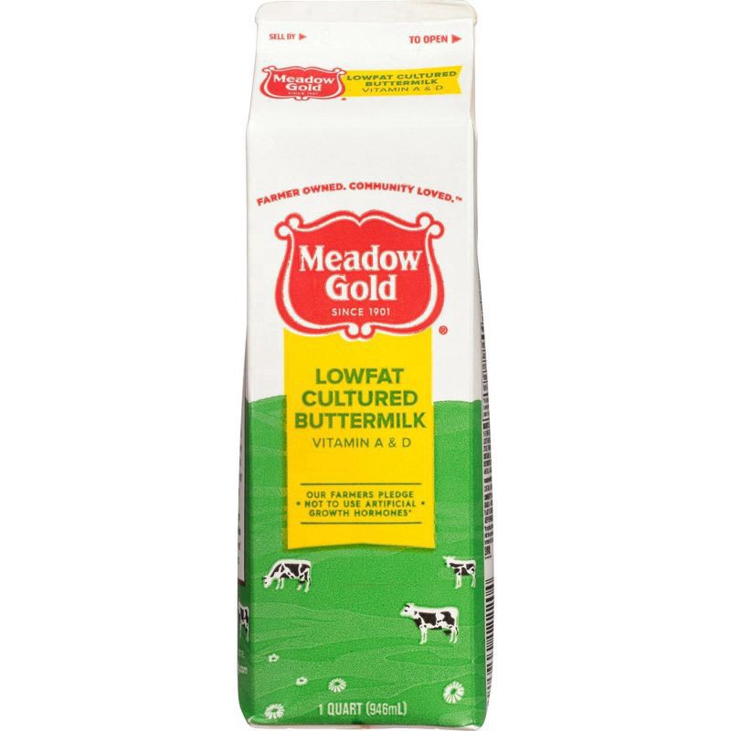 slide 1 of 4, Meadow Gold Cultured Lowfat Buttermilk - Quart, 1 qt