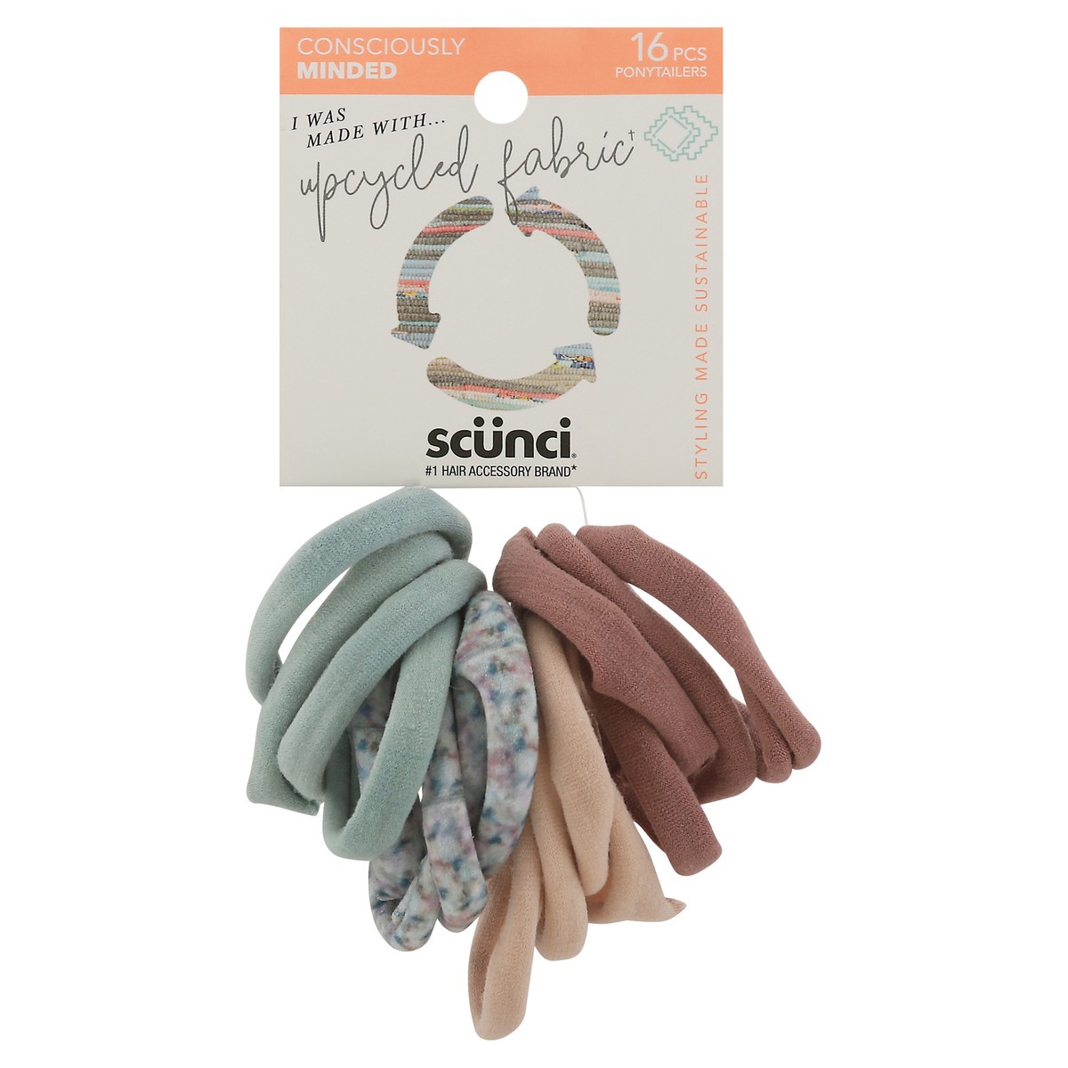 slide 1 of 9, scünci Consciously Minded Ponytailers 16 ea, 16 ct