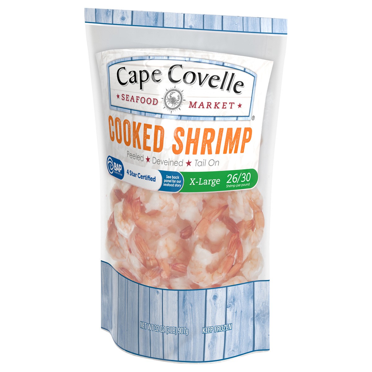 slide 3 of 4, Cape Covelle Seafood Market Cooked X-Large Shrimp 32 oz, 32 oz